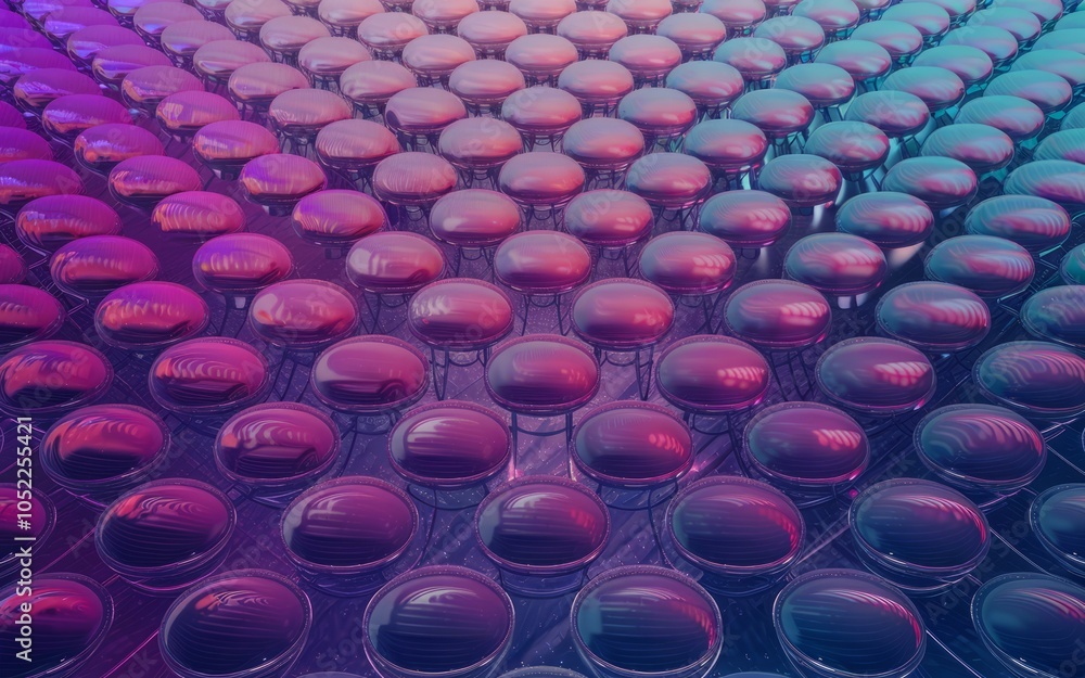 Aufkleber purple blue sphere pattern. abstract background of repeating spheres; vibrant color gradient evokes 