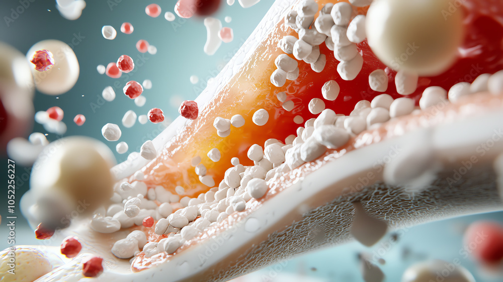 Poster exploring the microscopic world a detailed look at cellular structures and particles in human biolog