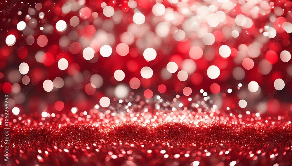 Aufkleber a dazzling display of red and white bokeh glitter creating a vibrant and festive atmosphere suitable