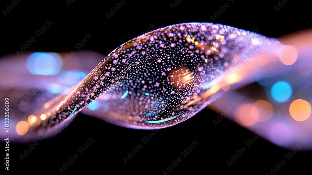 Aufkleber abstract futuristic wave with bokeh lights 3d render technology science