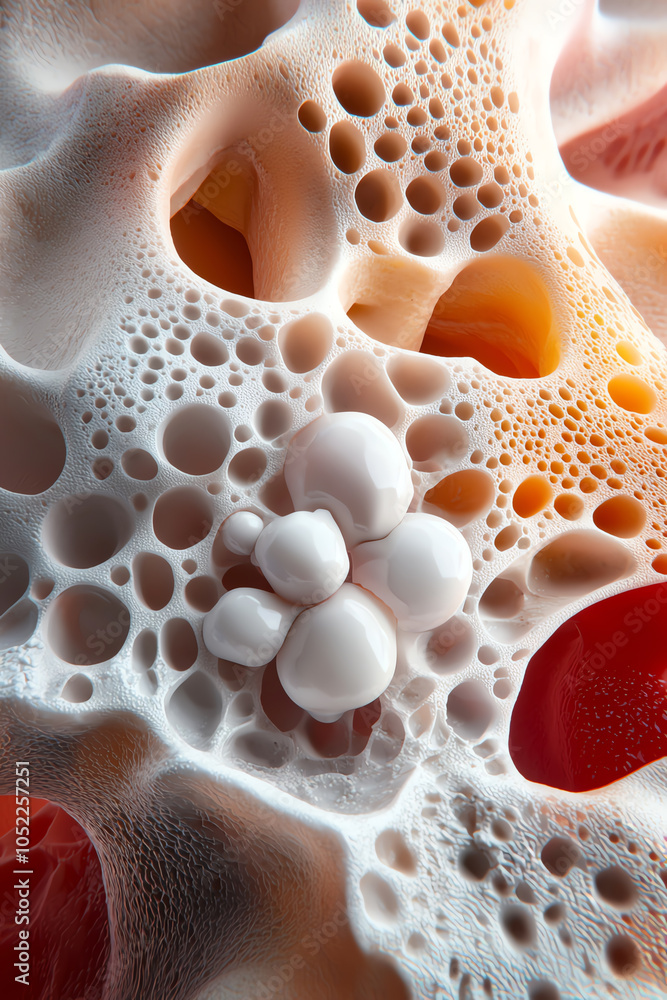 Poster exploring organic structures a detailed view of intricate cellular forms in nature