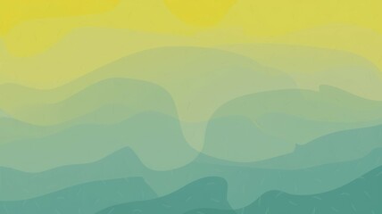 Obraz premium Green yellow abstract landscape. Serene hills, gradient hues evoke calm, peaceful nature scene. Tranquil, hopeful feeling.