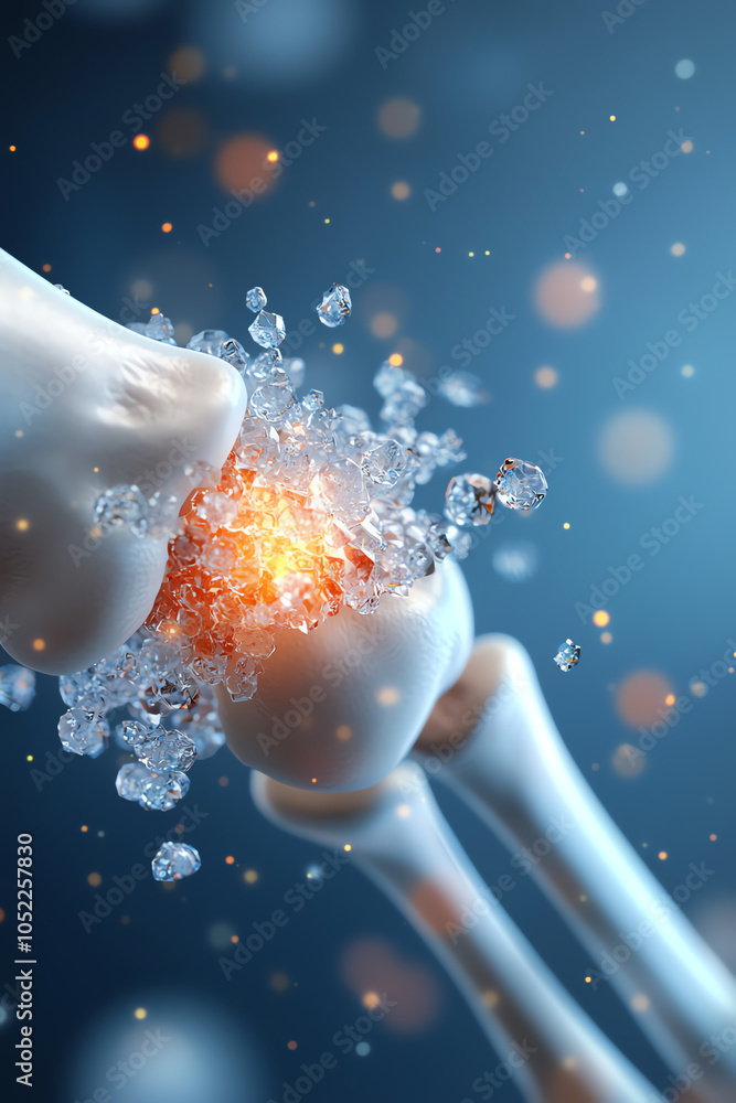 Poster exploring the intricacies of joint health a visual representation of bone dynamics and repair mechan