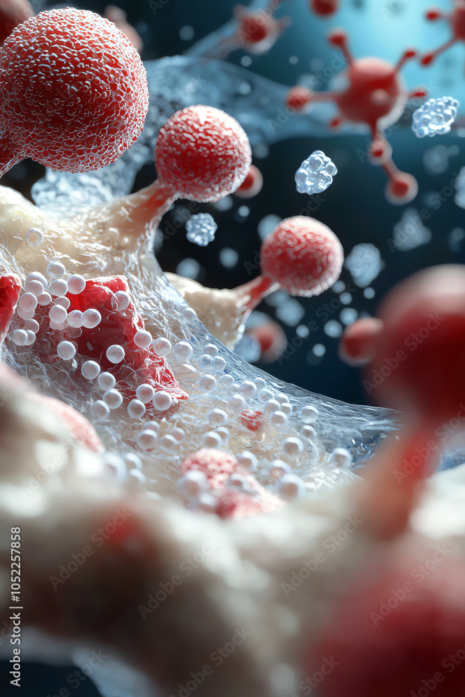 Poster exploring the microscopic world of cell structures and their importance in biological processes