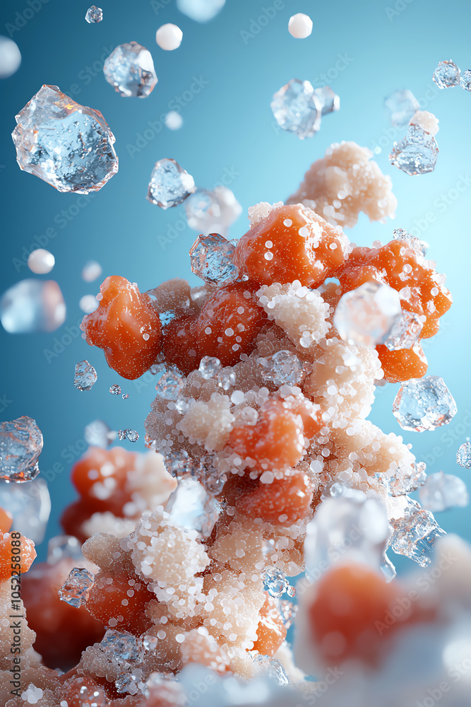 Poster intricate crystalline structures a stunning visual representation of natural and artificial elements