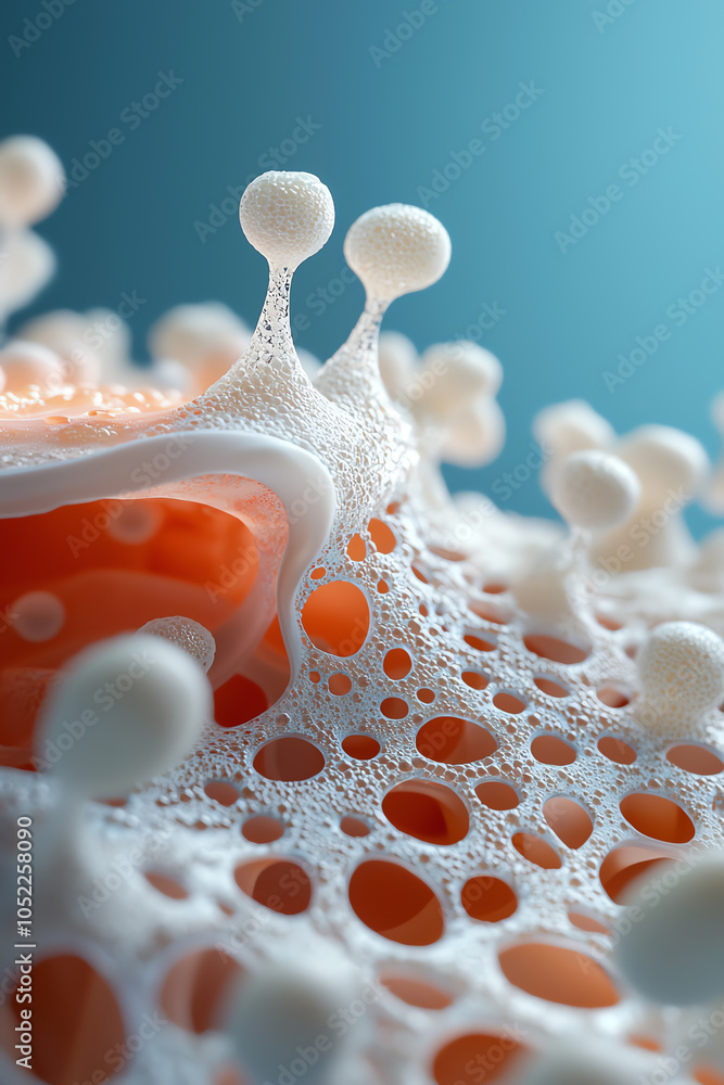 Aufkleber exploring the intricate world of abstract microstructures a close-up view of organic formations and 