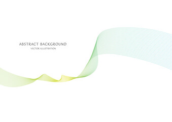 緑色のグラデーションの抽象的な曲線の背景のベクター素材