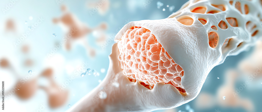 Poster exploring the intricate structure of bone tissue at the cellular level a journey into the microscopi