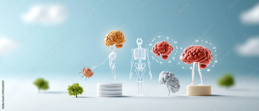 Poster exploring the interconnection between human anatomy and neuroscience a visual representation of the 