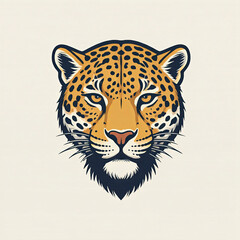 jaguar face close up vector illustration