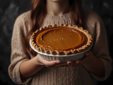 woman with Pumpkin Cake