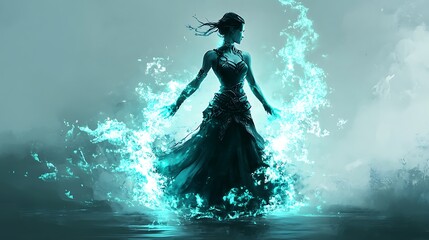 Mysterious Celtic Goddess in Ethereal Glow