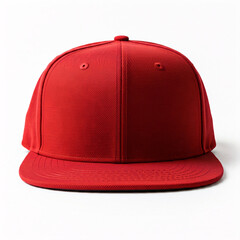 red blank snapback baseball cap mockup