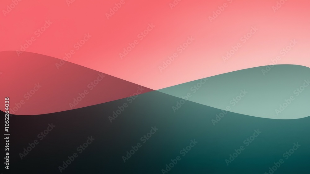 Poster abstract flowing design. serene color blend evokes calm; flowing lines suggest a peaceful transition