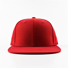 Fototapeta premium red baseball cap mockup on white background