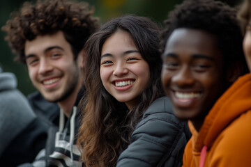 Fototapeta premium happy, young, people, teenagers, social, family, friends, girls, smiling, mother, daughter, woman, fun, friendship, children, outdoors, two, child, happiness, smile, love, outside, beauty, couple, tog