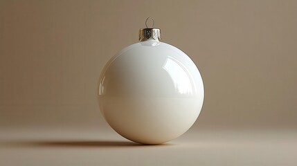 mock-up of a blank round ornament against a simple, elegant background, highlighting its potential for personalized holiday designs, inviting creativity and festive spirit