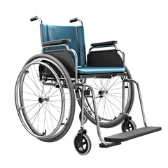 Fototapeta premium Manual wheelchair with visible wheels and footrests. isolated on transparency background