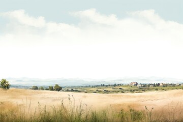 Obraz premium Rural skyline landscape nature grassland.