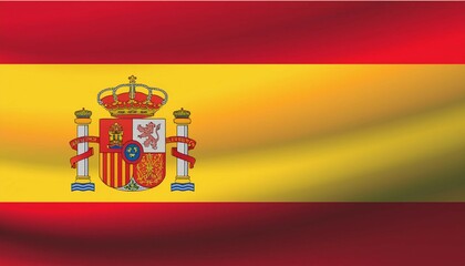 spanish flag waving national symbol graphic
