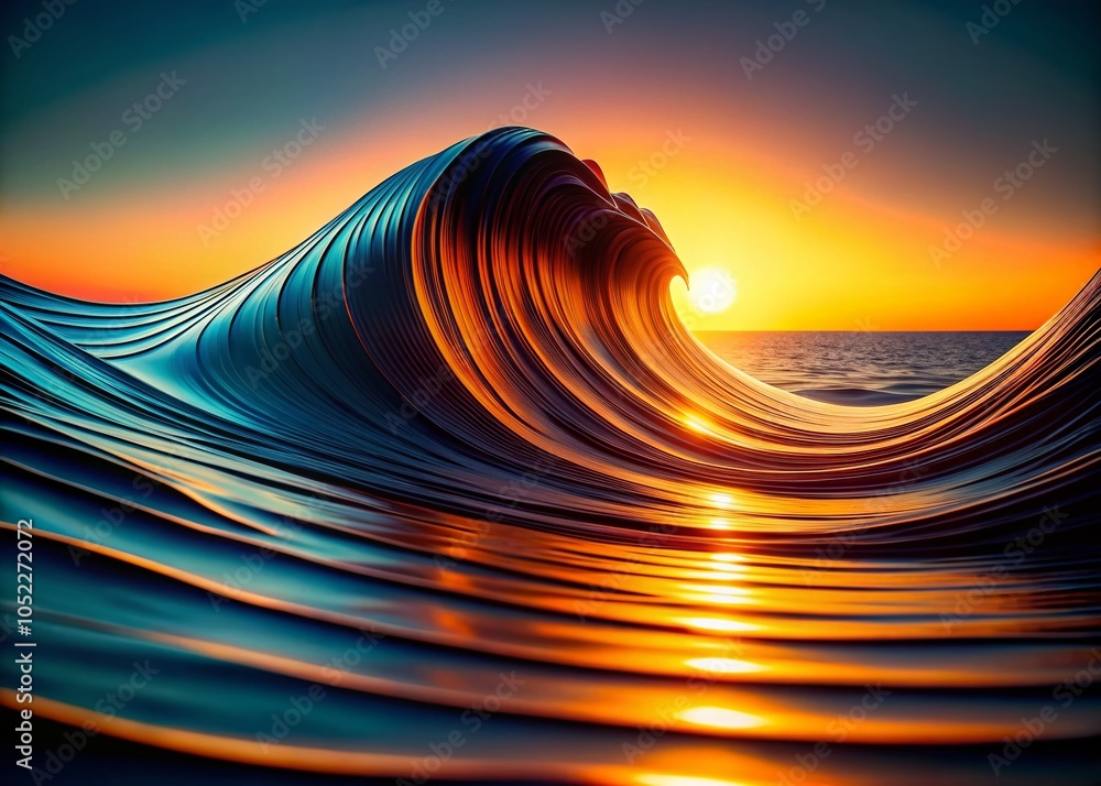 Aufkleber 3d abstract wave shaped surface background for modern design and visual effects