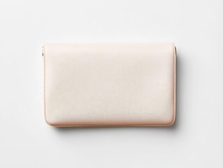 Minimalist blank clutch bag mockup, laying flat on a white background with clean lines and soft shadows, perfect for logo placement, clutch bag mockup, fashion accessory