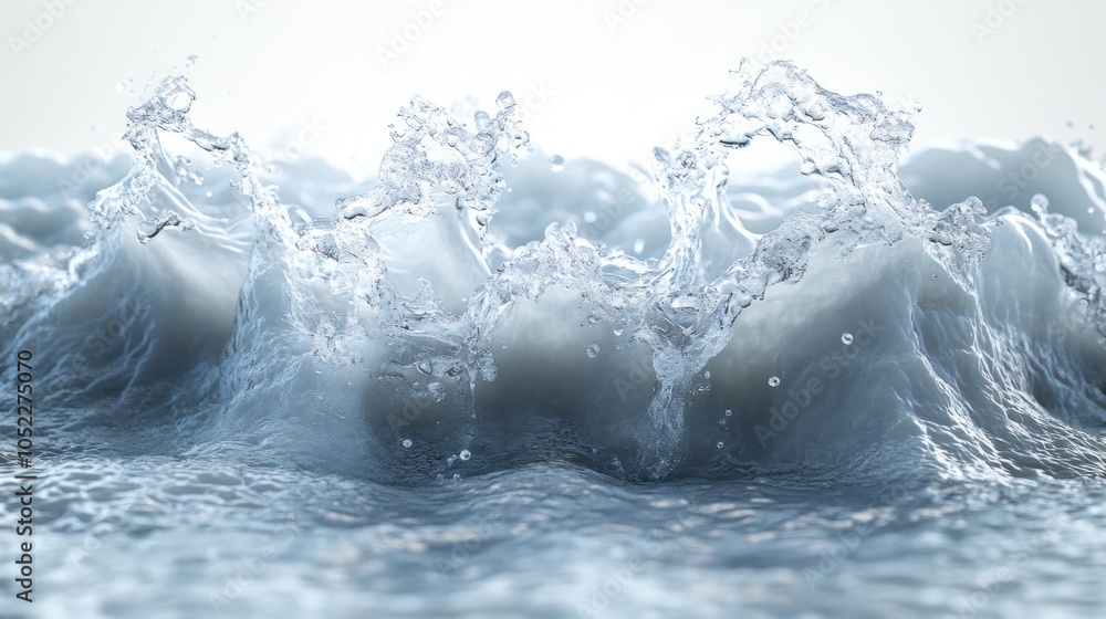 Aufkleber splashing waves creating dynamic water patterns in a serene setting.