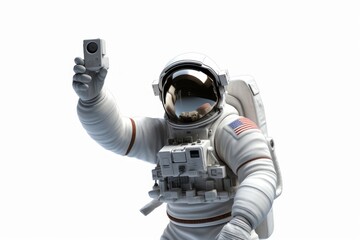 Astronaut adult white background technology.