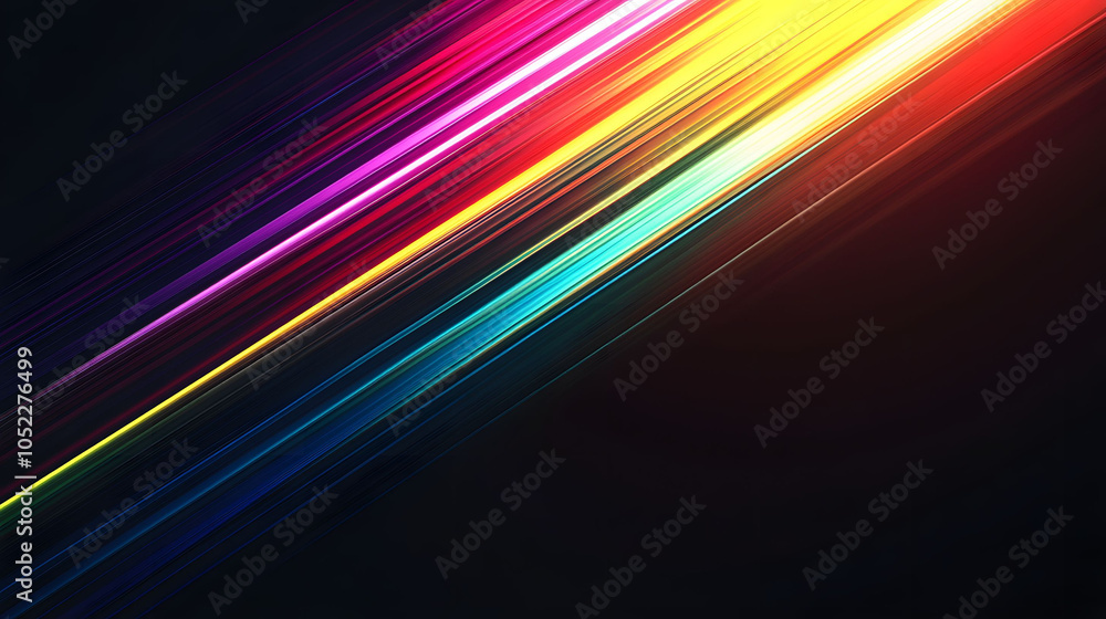 Poster a vibrant night scene featuring a glowing car racing down a colorful road, with abstract patterns an