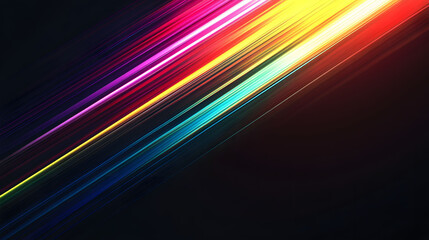 A vibrant night scene featuring a glowing car racing down a colorful road, with abstract patterns and flashes of light creating a dynamic sense of speed and motion