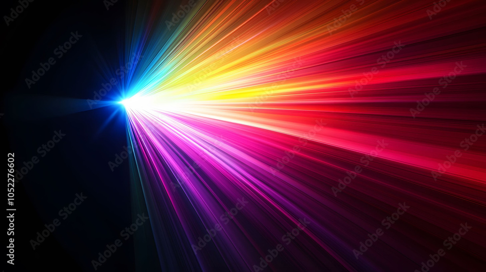 Poster a vibrant night scene featuring a glowing car racing down a colorful road, with abstract patterns an