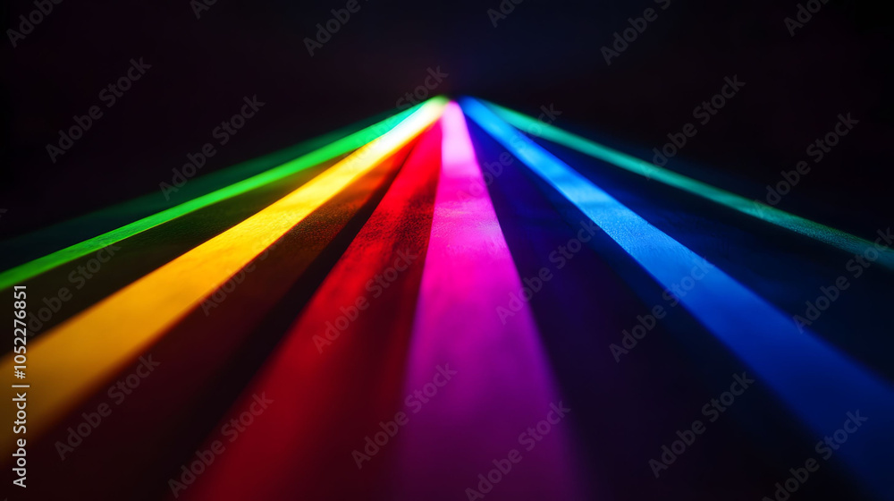 Poster a vibrant night scene featuring a glowing car racing down a colorful road, with abstract patterns an