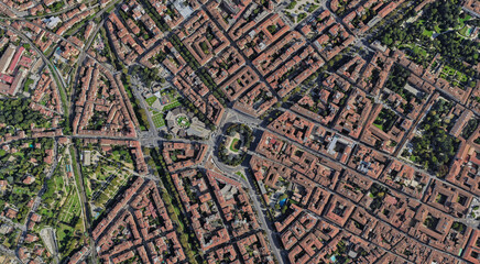 Italy, Florence, bird's-eye view, in summer