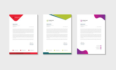 Modern Creative & Clean business style letterhead bundle of your corporate project design.set to print with vector & illustration. corporate letterhead bundle.