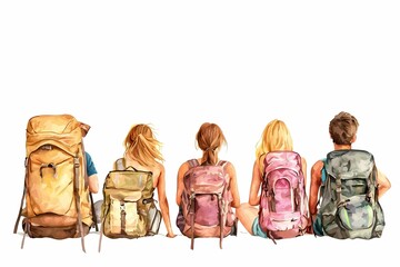 Group of Hikers Enjoying Scenic View from Summit