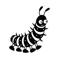 A groovy caterpillar with bell bottom legs vector illustration.