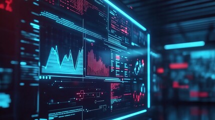 Obraz premium Futuristic Data Visualization and Analytics Interface