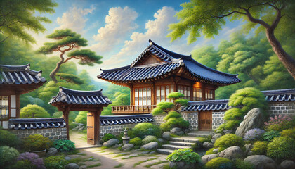 Obraz premium Korean traditional architecture