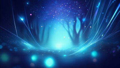 Obraz premium glowing background, blue color, bokeh effect