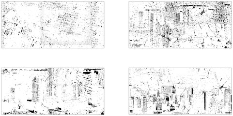 Obraz premium Grunge set white and black wall background. Vector illustration. Black and white grunge. Distress overlay texture.