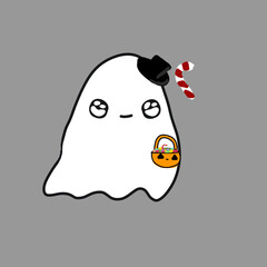 cartoon monster,Ghost with candy cute ghost halloween