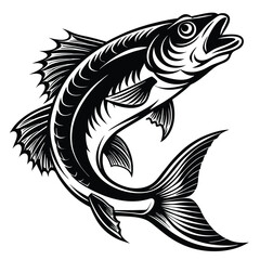 Obraz premium black and white background fish vector