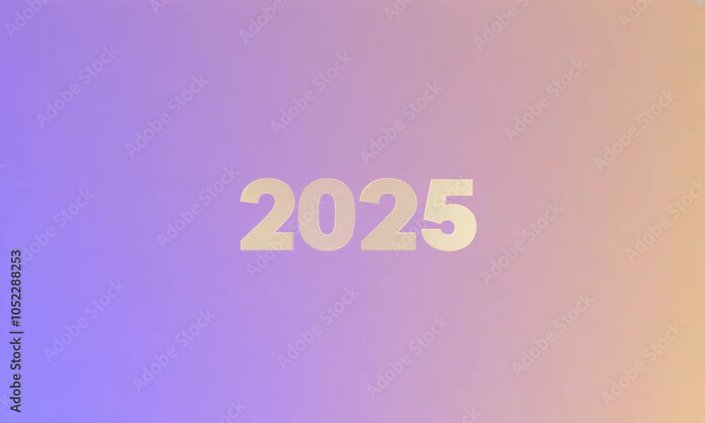 Poster new year 2025 arranged in a way that they appear to be a reflection of each other. the numbers are s