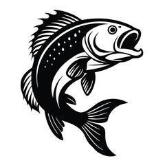 black and white background fish vector