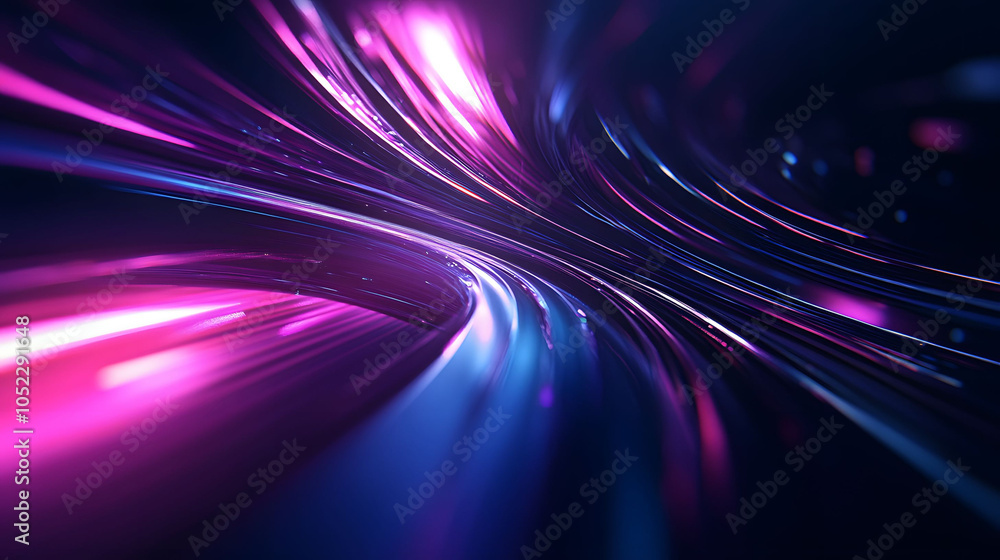 Poster vibrant purple abstract background with glowing textures and dynamic waves, creating a colorful, ene