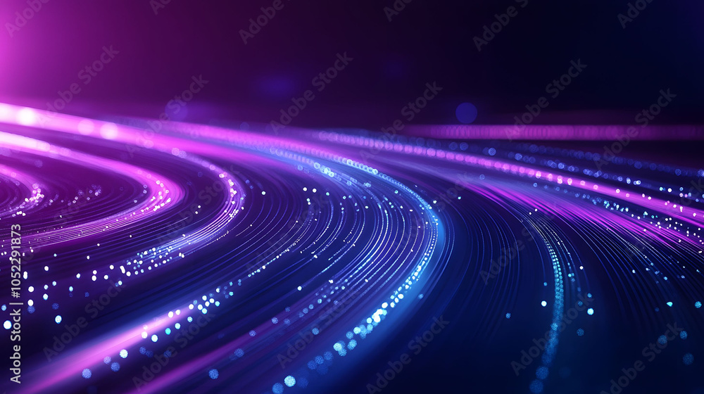 Poster vibrant purple abstract background with glowing textures and dynamic waves, creating a colorful, ene