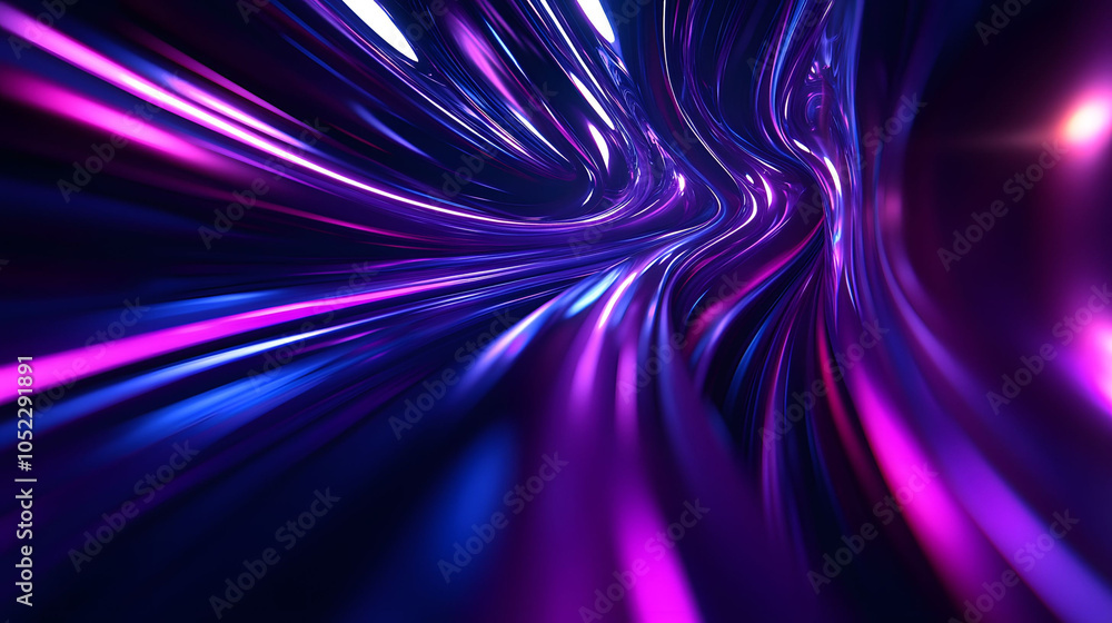 Poster vibrant purple abstract background with glowing textures and dynamic waves, creating a colorful, ene