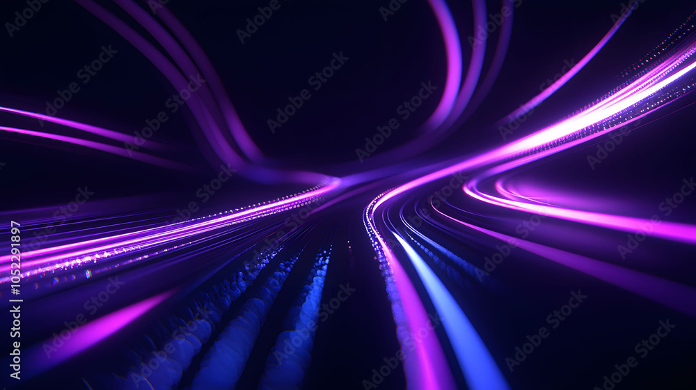 Poster vibrant purple abstract background with glowing textures and dynamic waves, creating a colorful, ene
