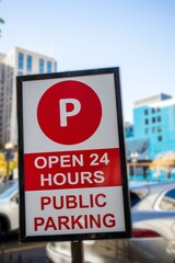 Public Parking sign in downtown Chicago, Illinois 