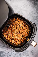 Making homemade croutons in air fryer, making use of leftovers